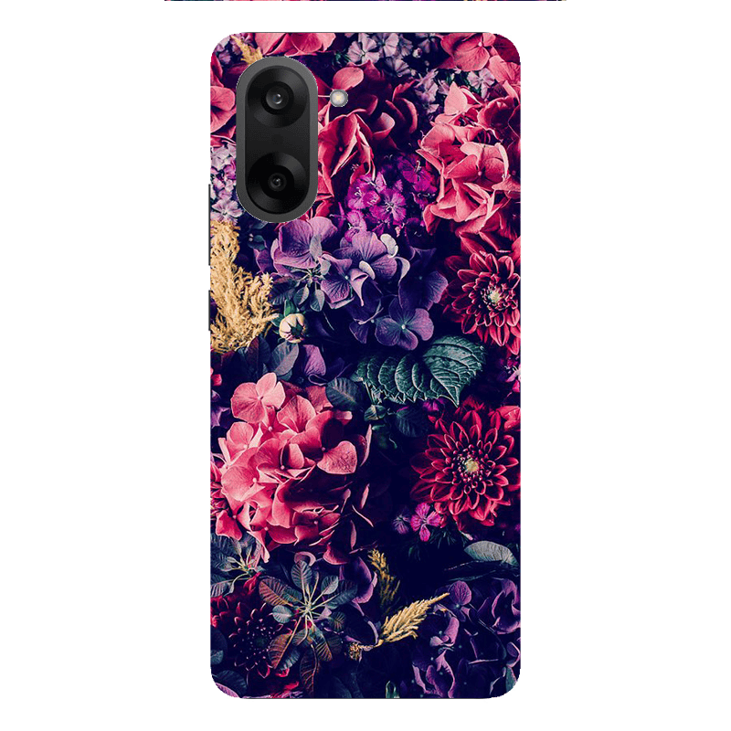 Oneplus Nord CE 5 Purple and pink flowers Transparent Silicone TPU Θήκη